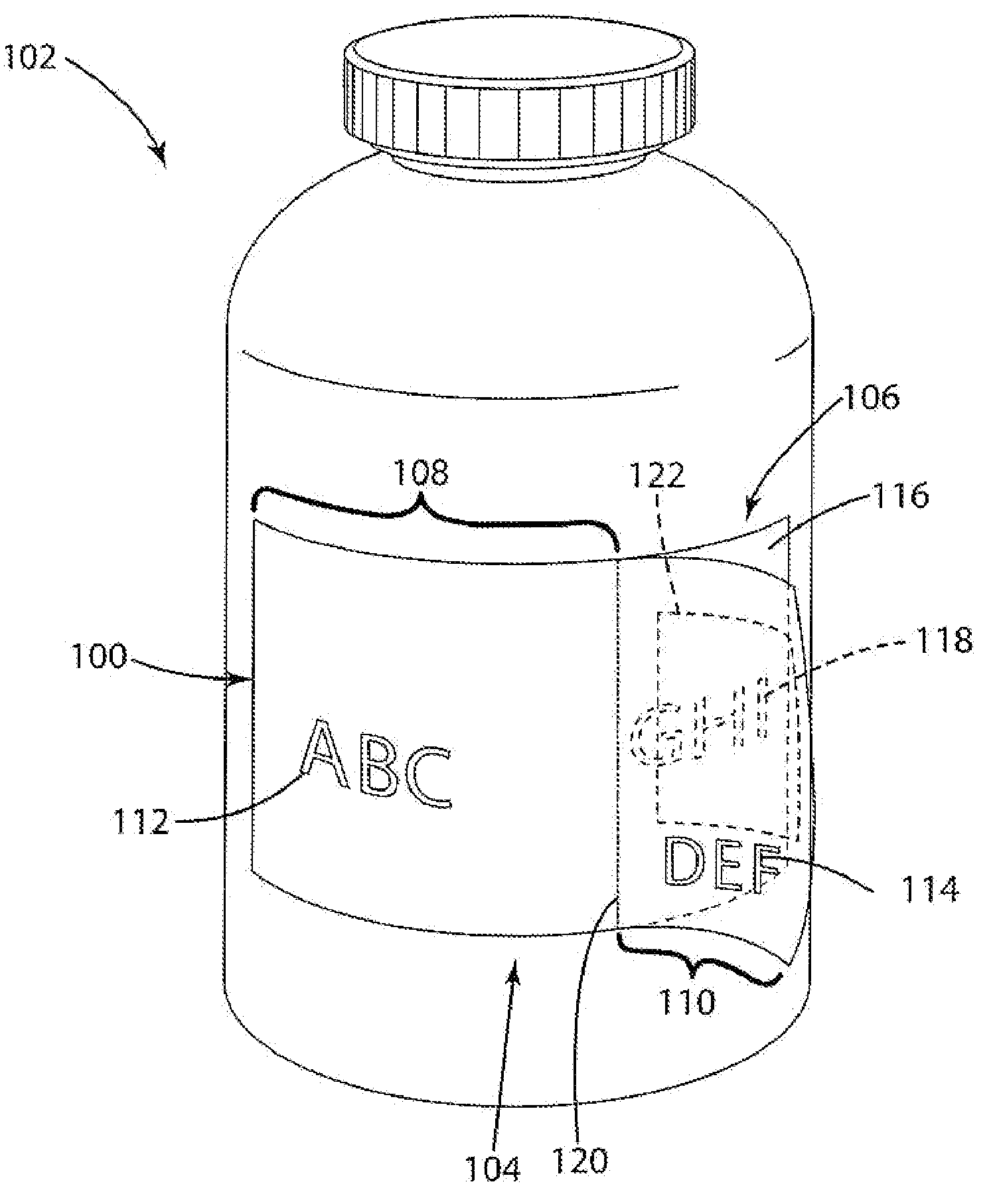 Label with removable RFID portion