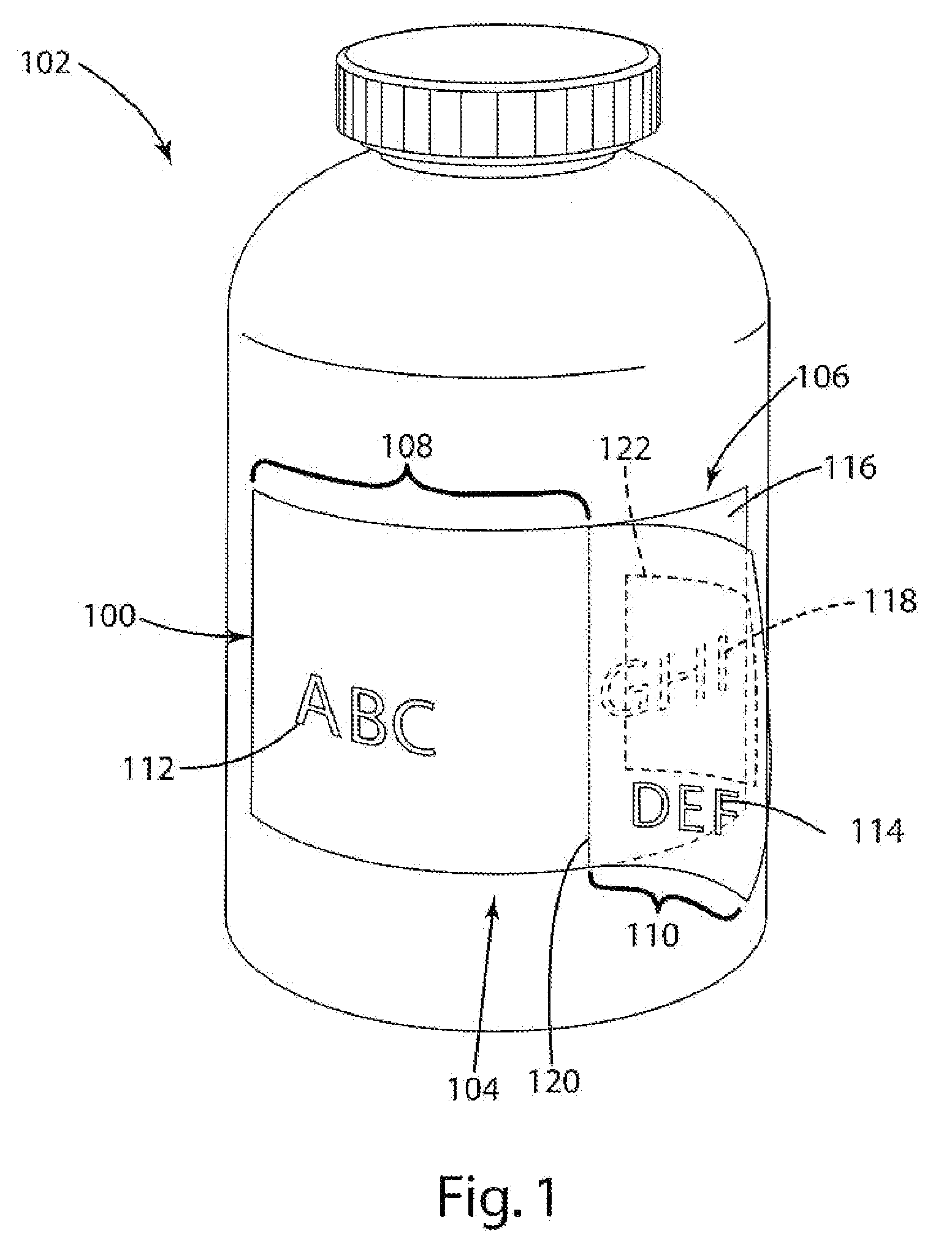 Label with removable RFID portion