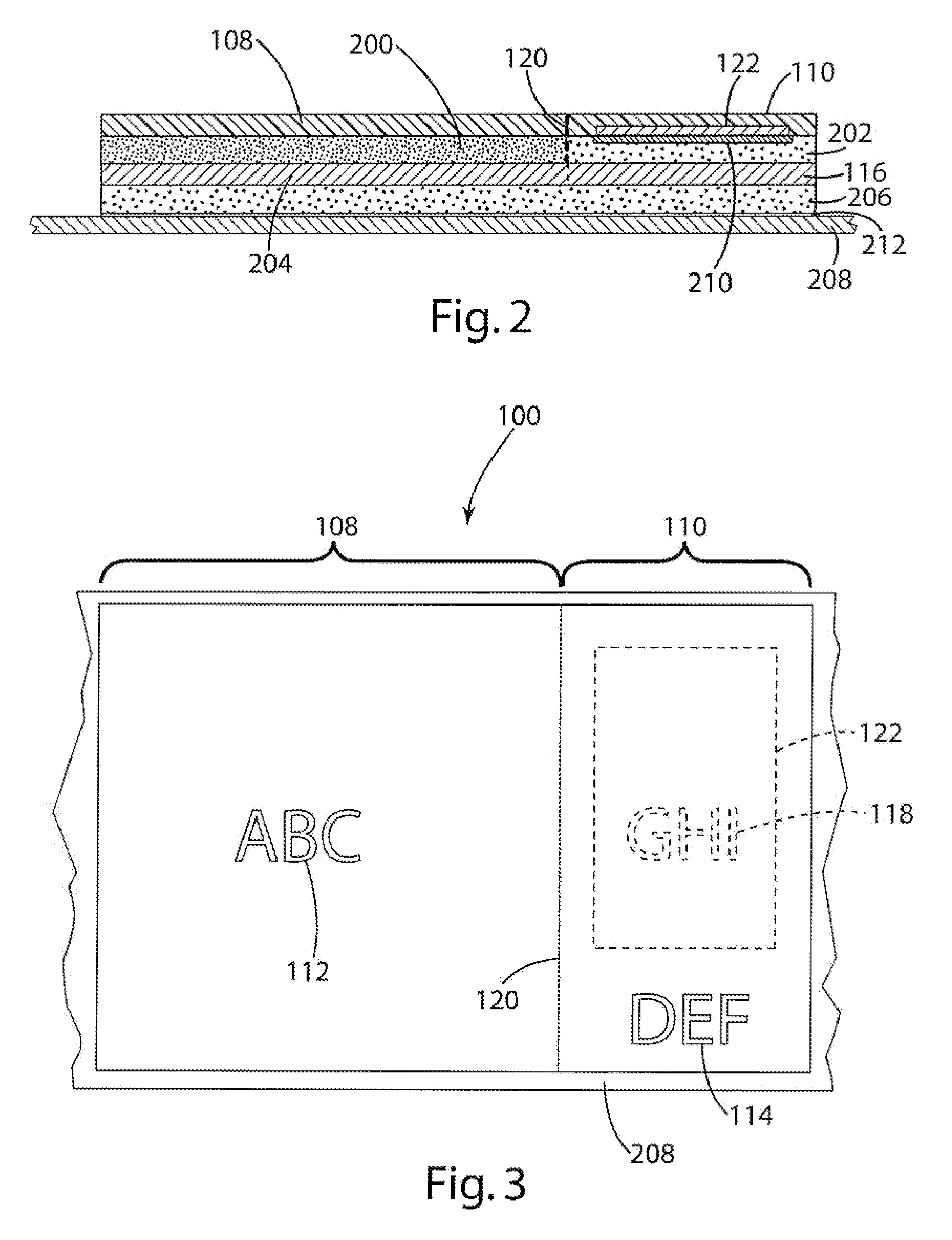 Label with removable RFID portion