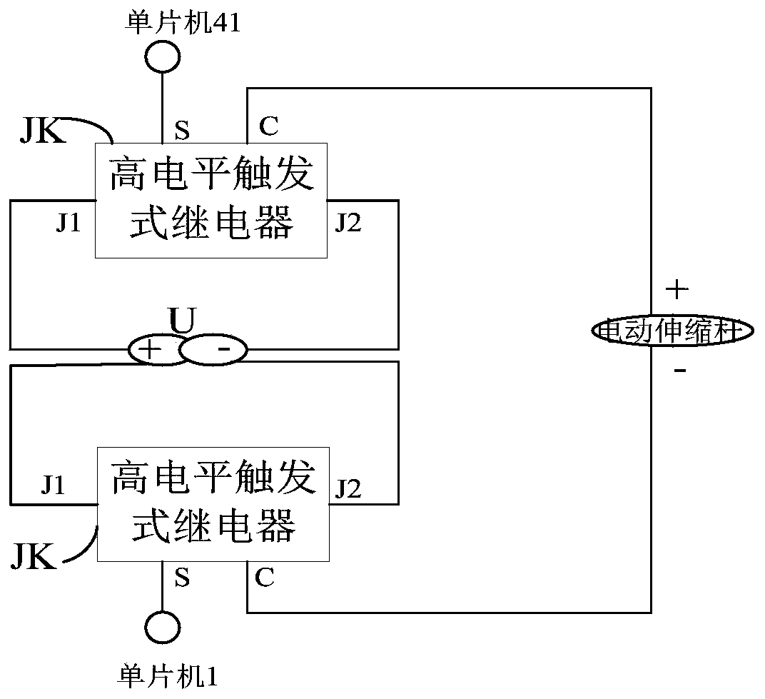 An intelligent control device and method for the traction force of an electric telescopic rod