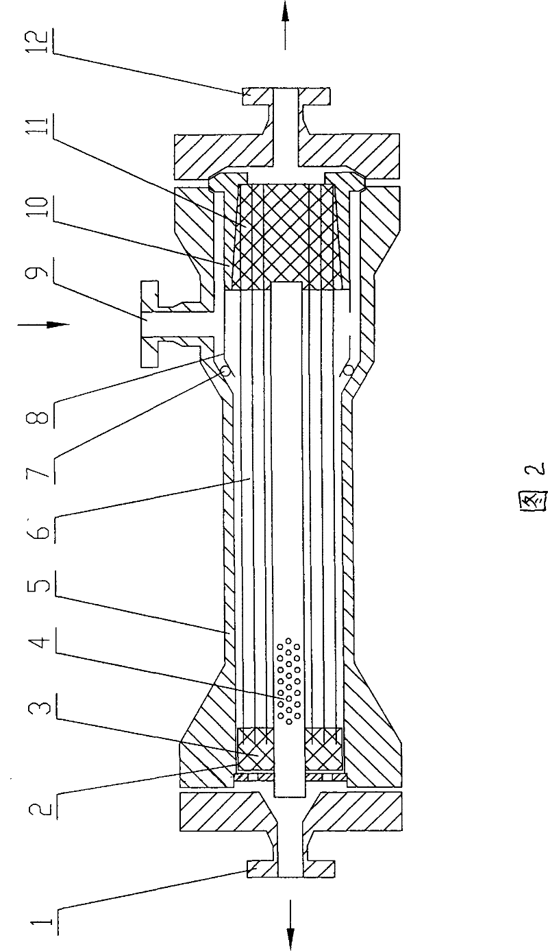 Novel hollow fiber film separating device and its preparation method