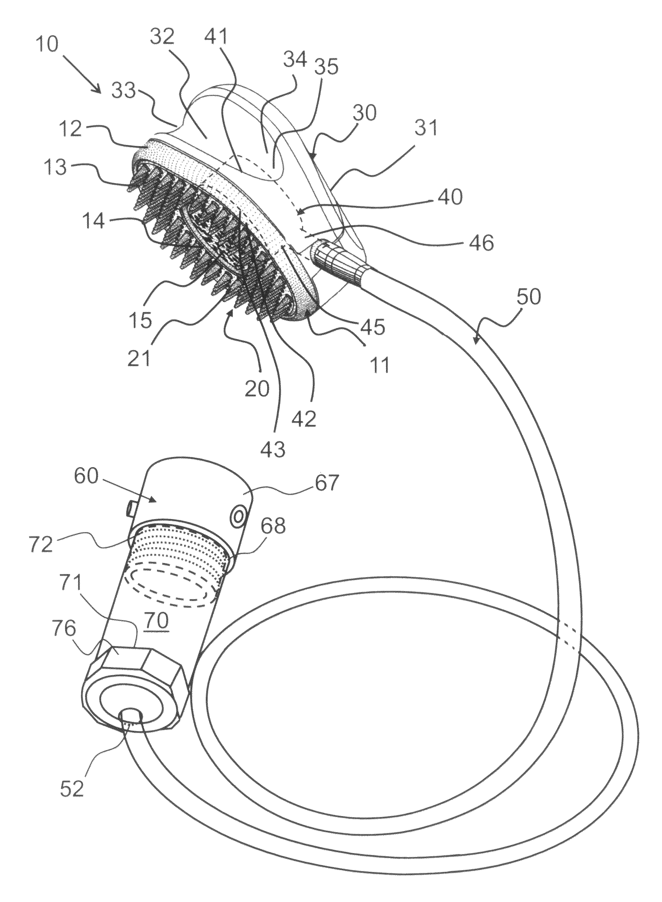 Direct application brush having flow regulator assembly