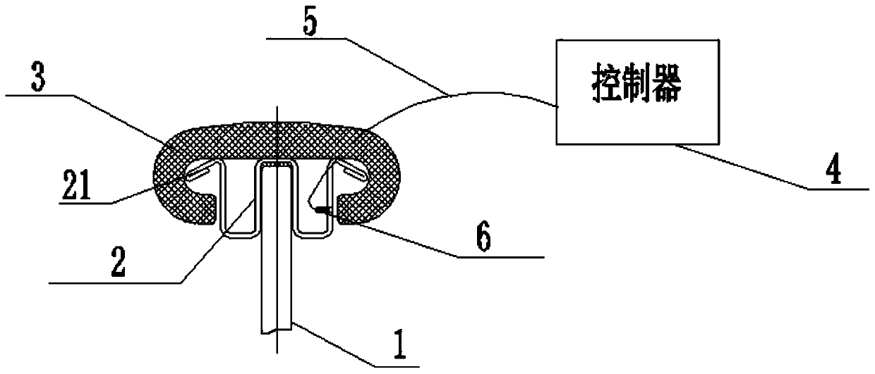 Escalator handrail with anti-pinch device