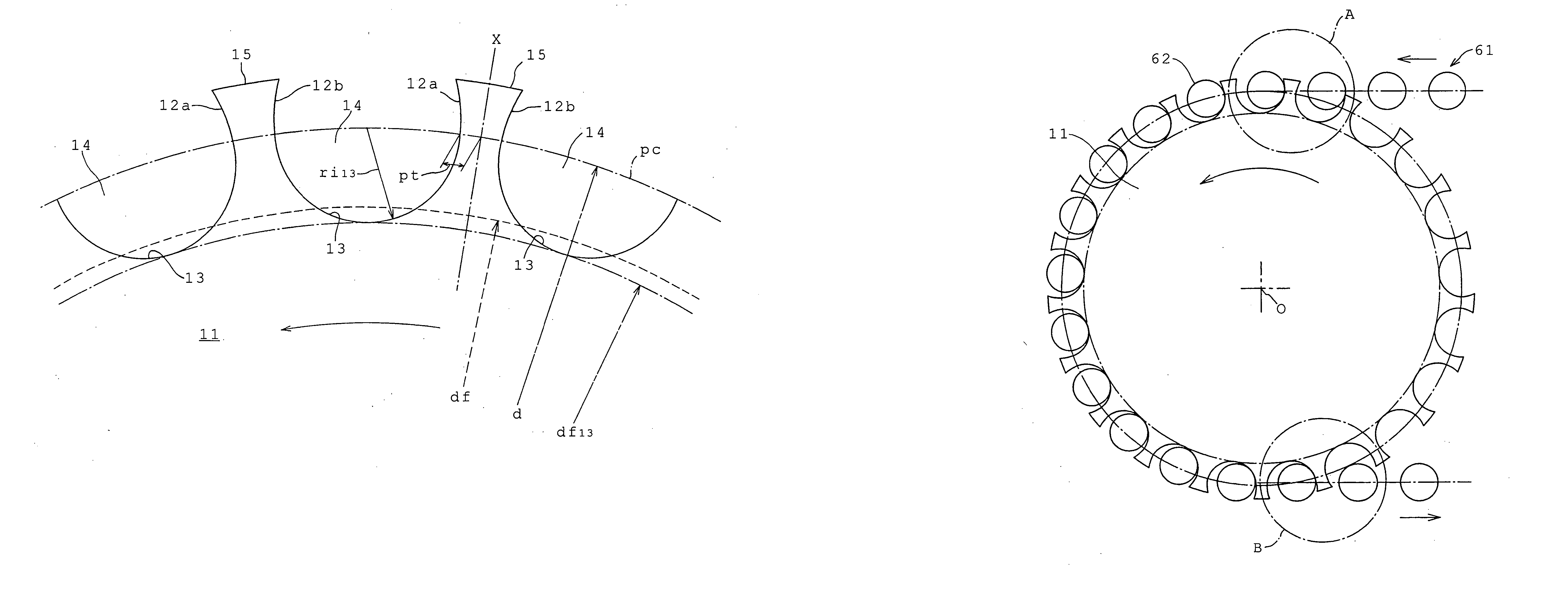 Sprocket for chain