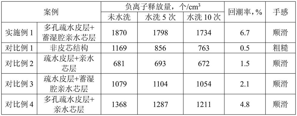 Skin-core structured anion moisture-absorption health-care functional fiber and preparation method thereof