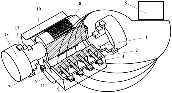 Flow equalizing device and method for gap flow field in metal revolving body micro-electrochemical machining