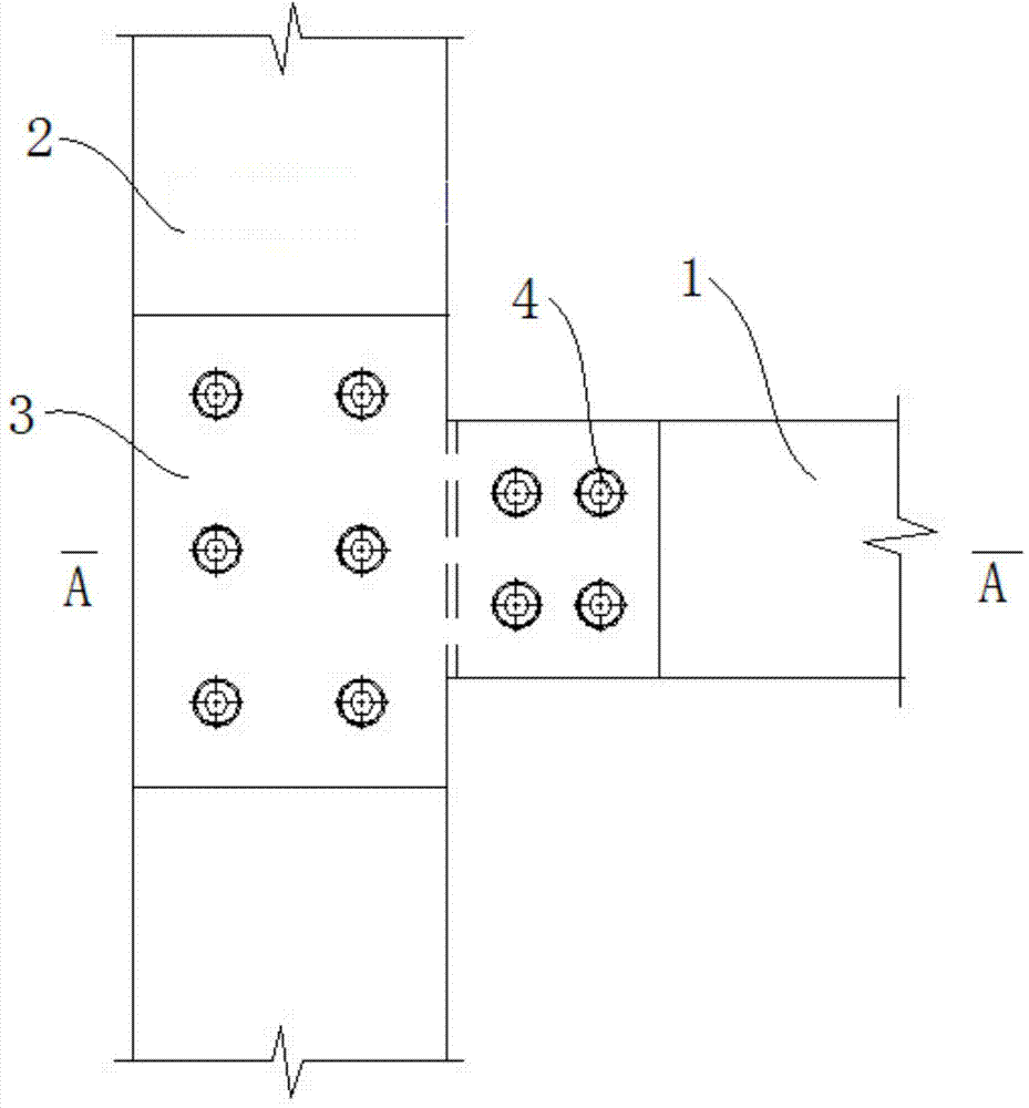 Bolt connection node for bamboo/wood frame structure in which beam and column are clamped outside steel plate