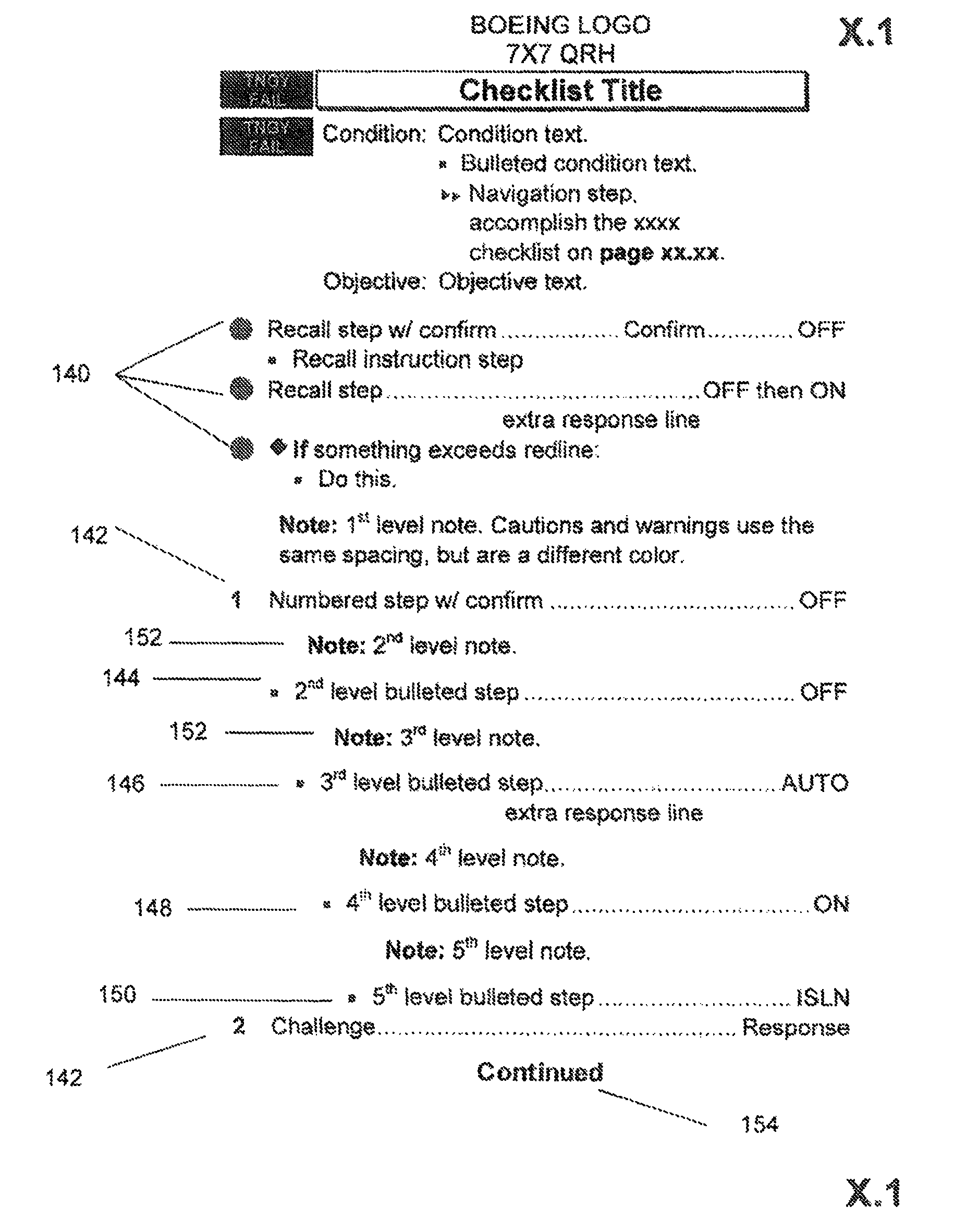 Style guide and formatting methods for pilot quick reference handbooks