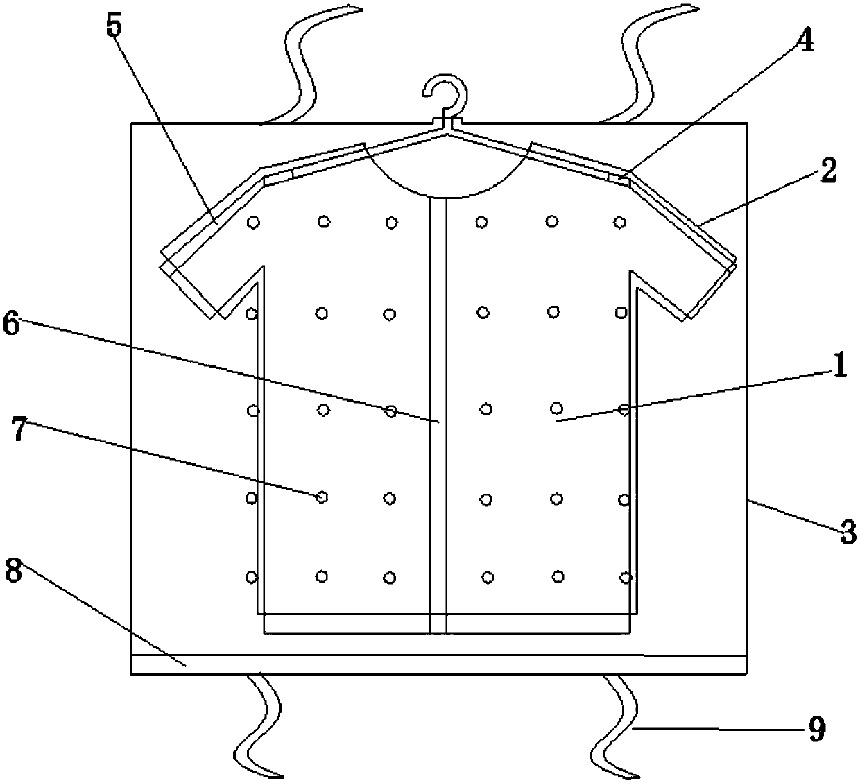 Men short-sleeved T-shirt storage device