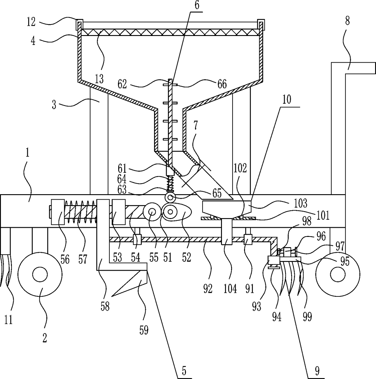 Agricultural fertilization device for vegetable fields