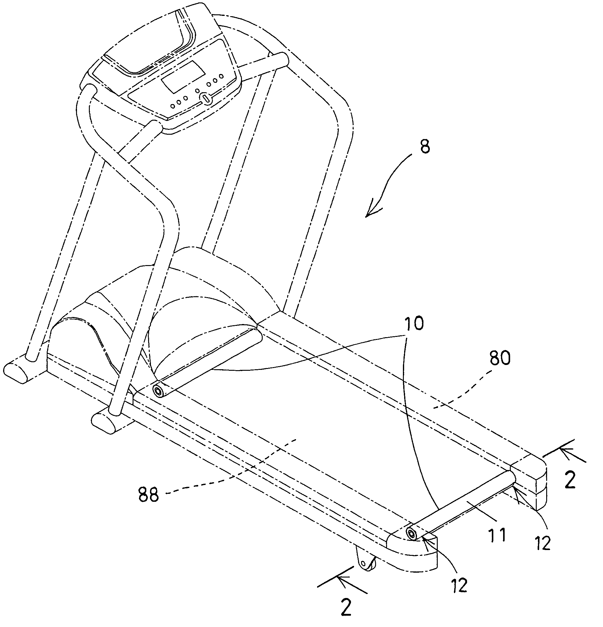 Treadmill roller device having bearing