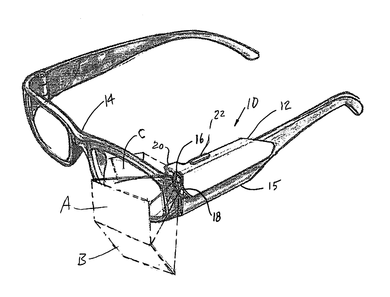 Eyeglass recorder with multiple scene cameras and saccadic motion detection