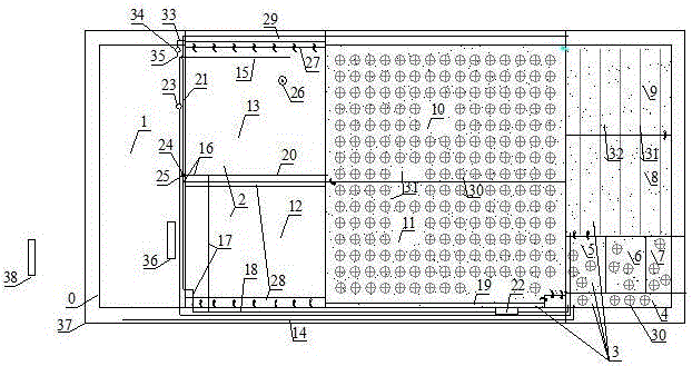 Efficient town sewage treatment and recycling device and process