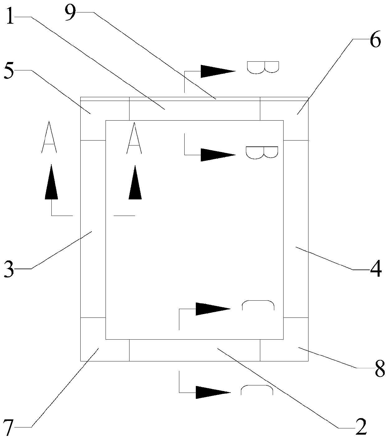 Window tongue-and-groove template with olecranon water drip and construction method of the window tongue-and-groove template