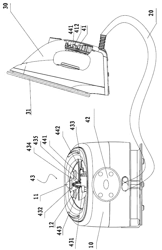 Electric iron with steam station