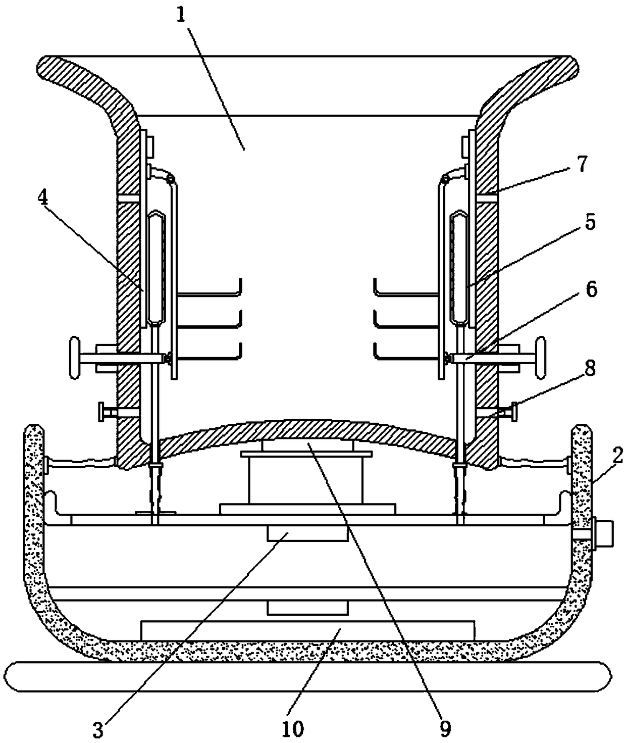 Self-pressing power conversion type plastic flower pot