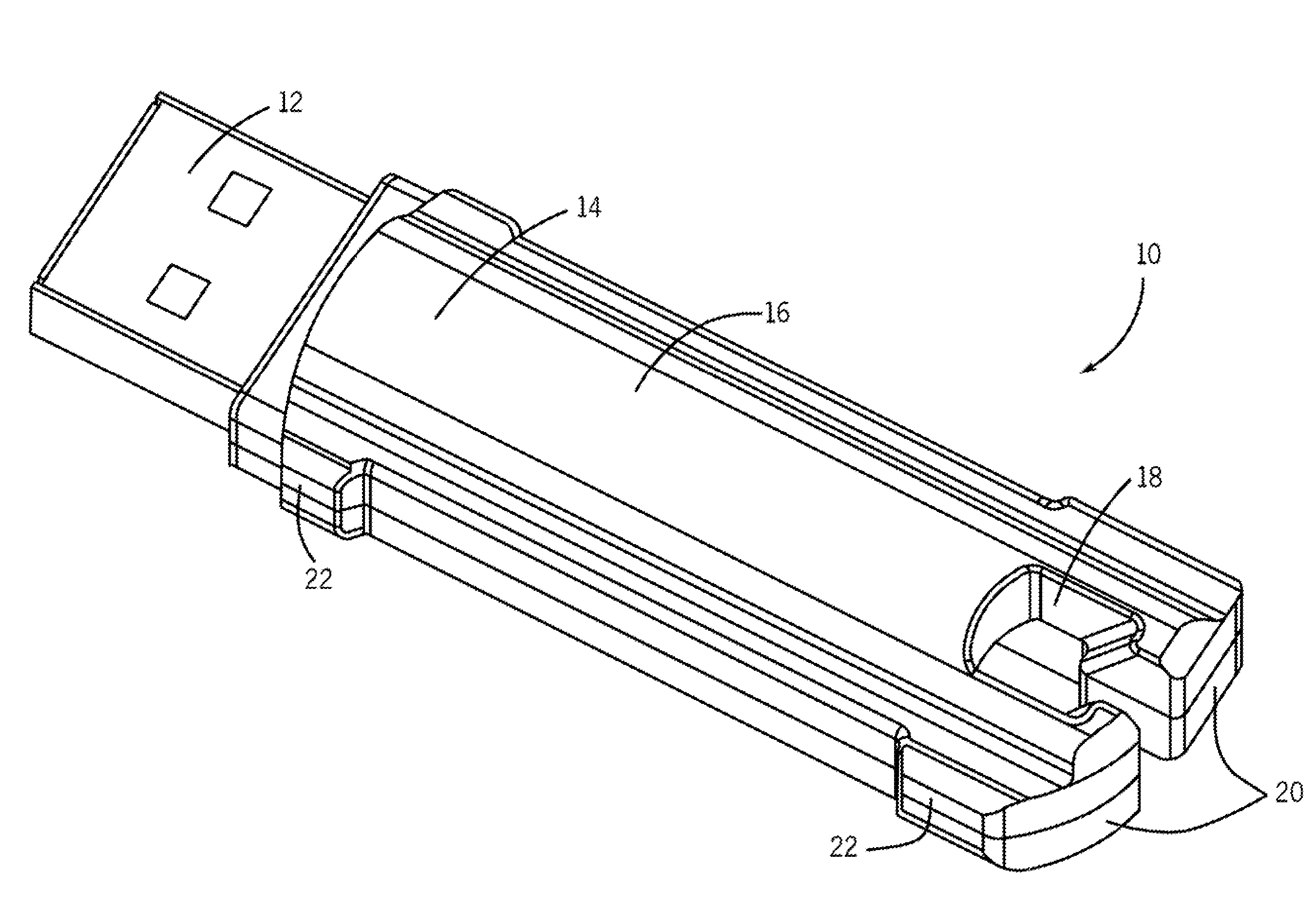 USB solid state storage drive casing for automated writing and dispensing