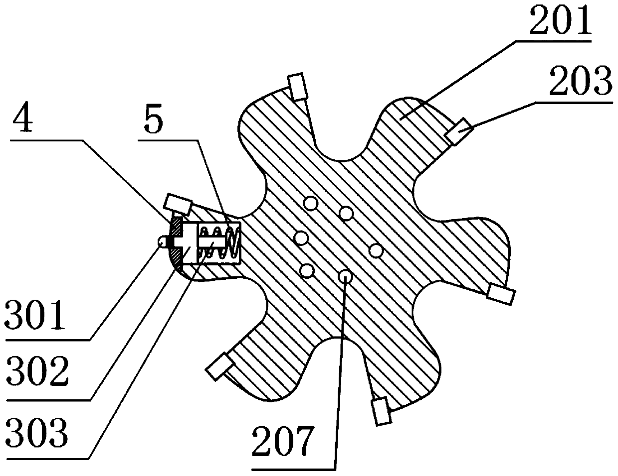 High-efficiency rock breaking drilling head for adjusting and controlling lateral cutting ability adaptively