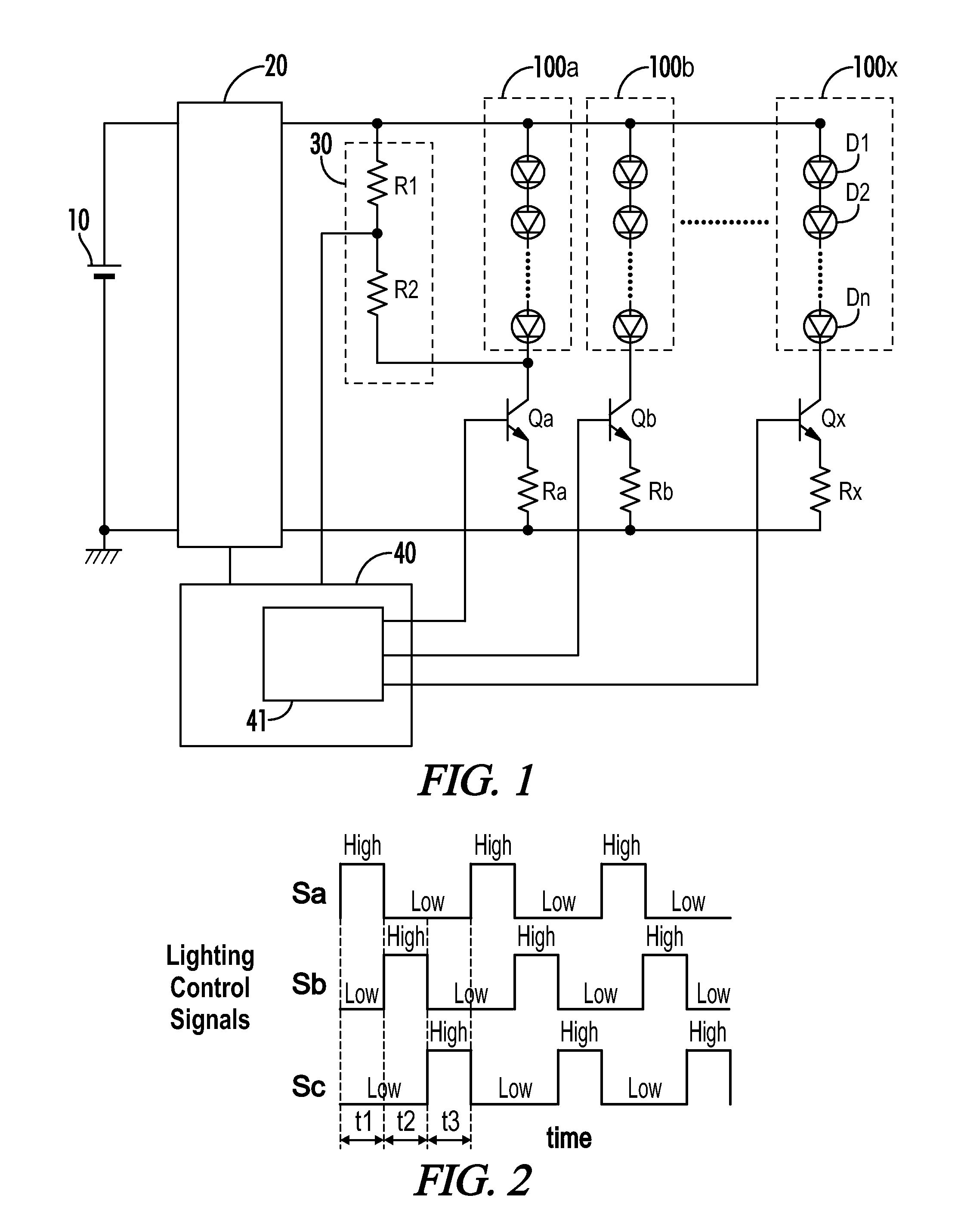 LED driver circuit with sequential LED lighting control