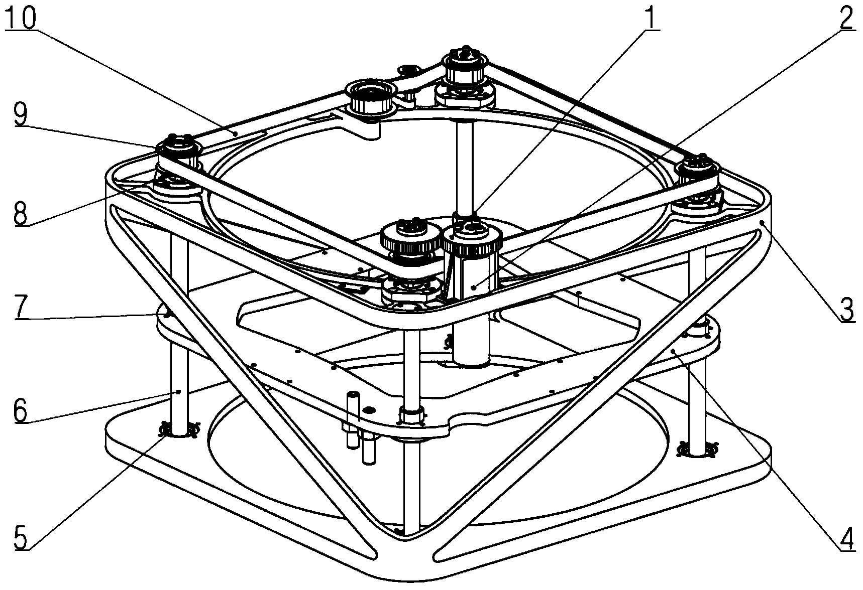 Lifting device for onboard optoelectronic platform