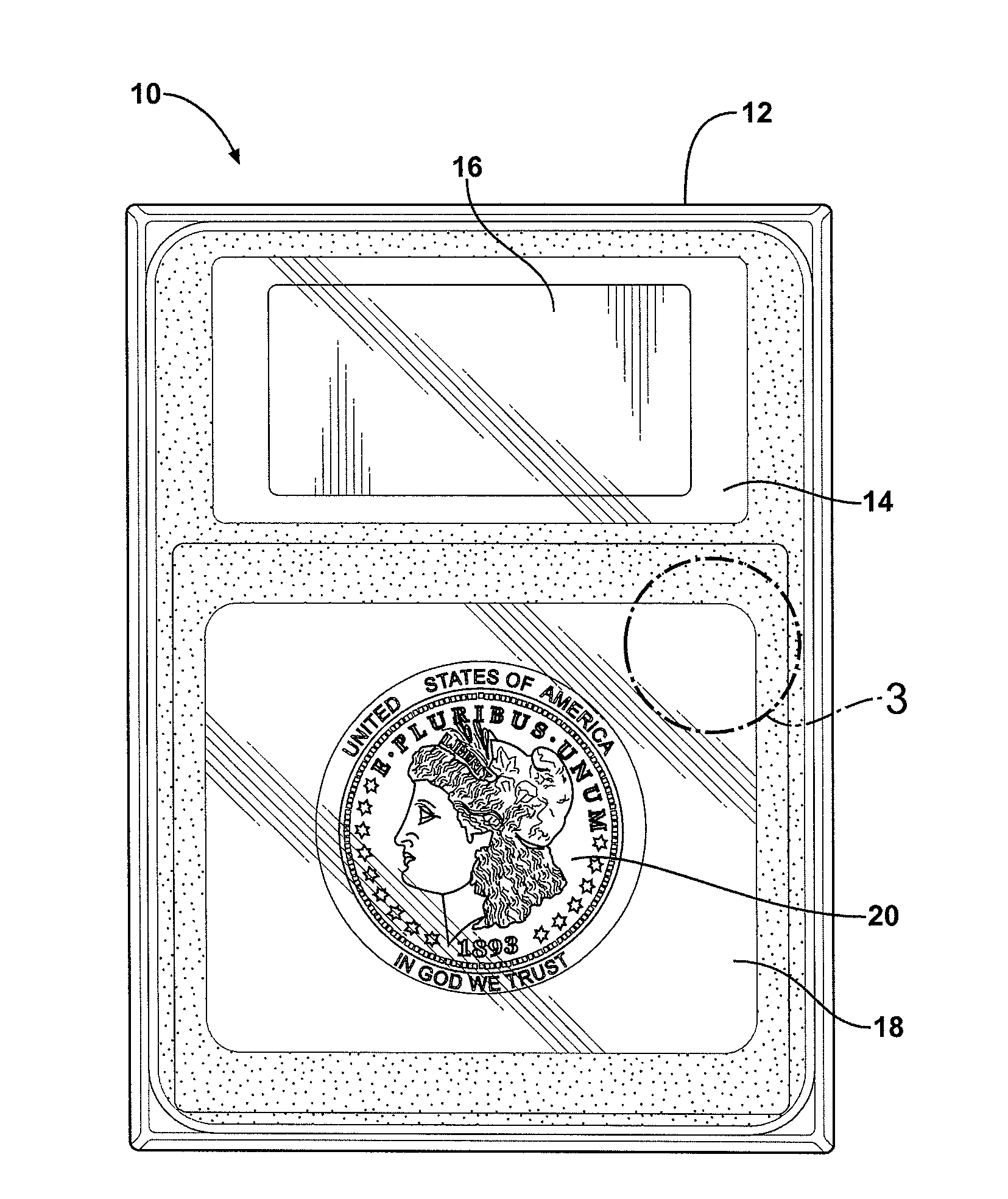 Coin holder with edge view optics