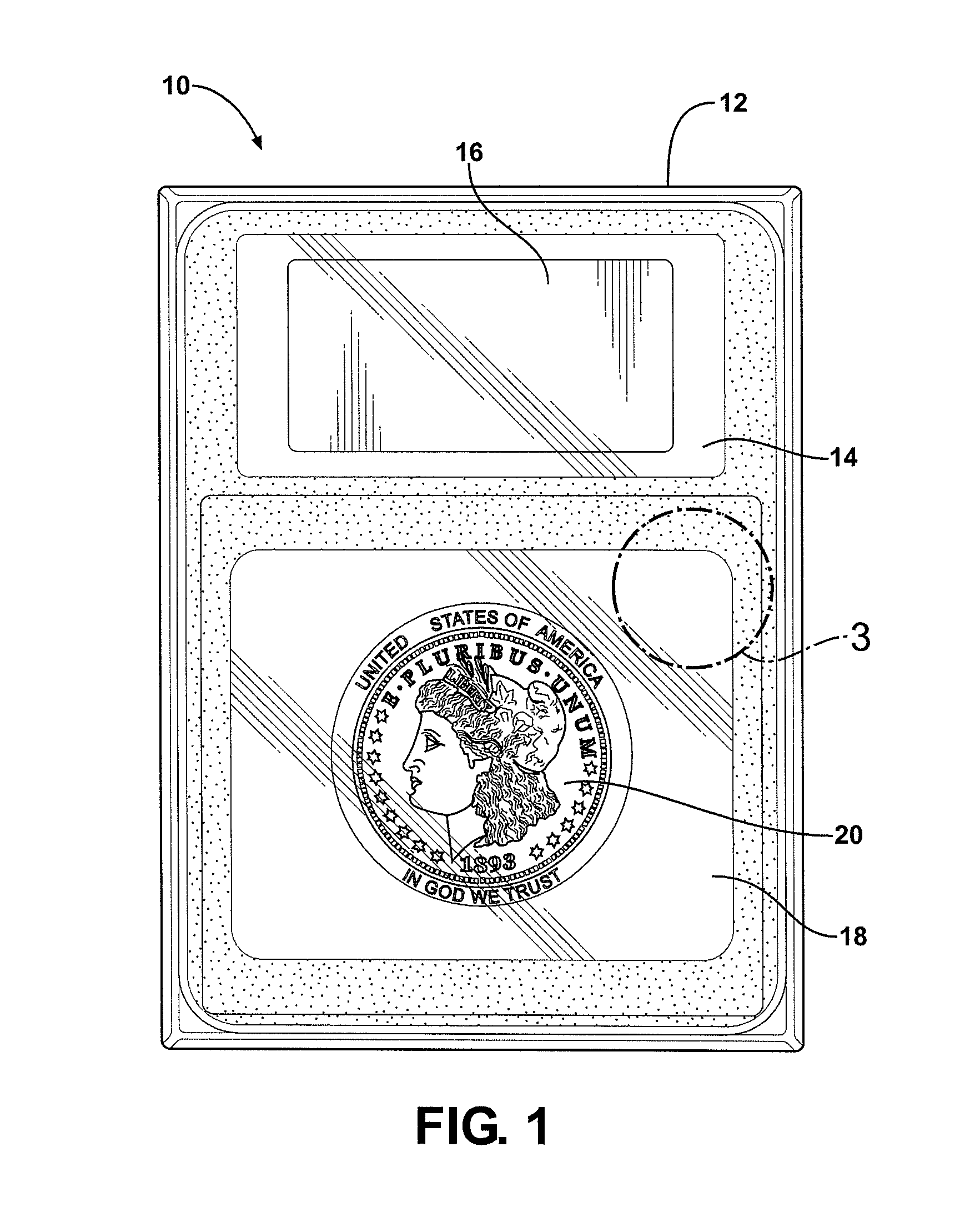 Coin holder with edge view optics