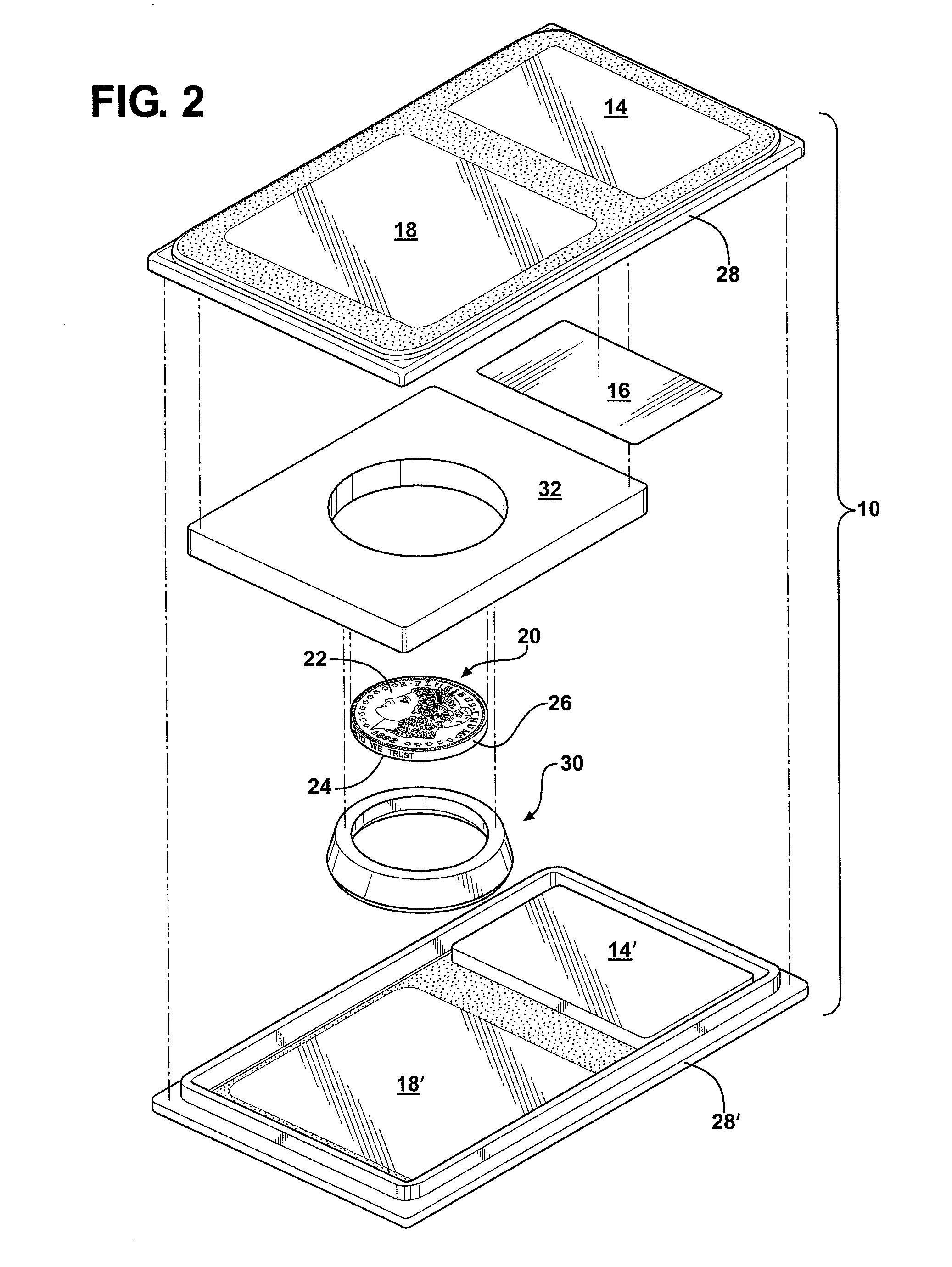 Coin holder with edge view optics