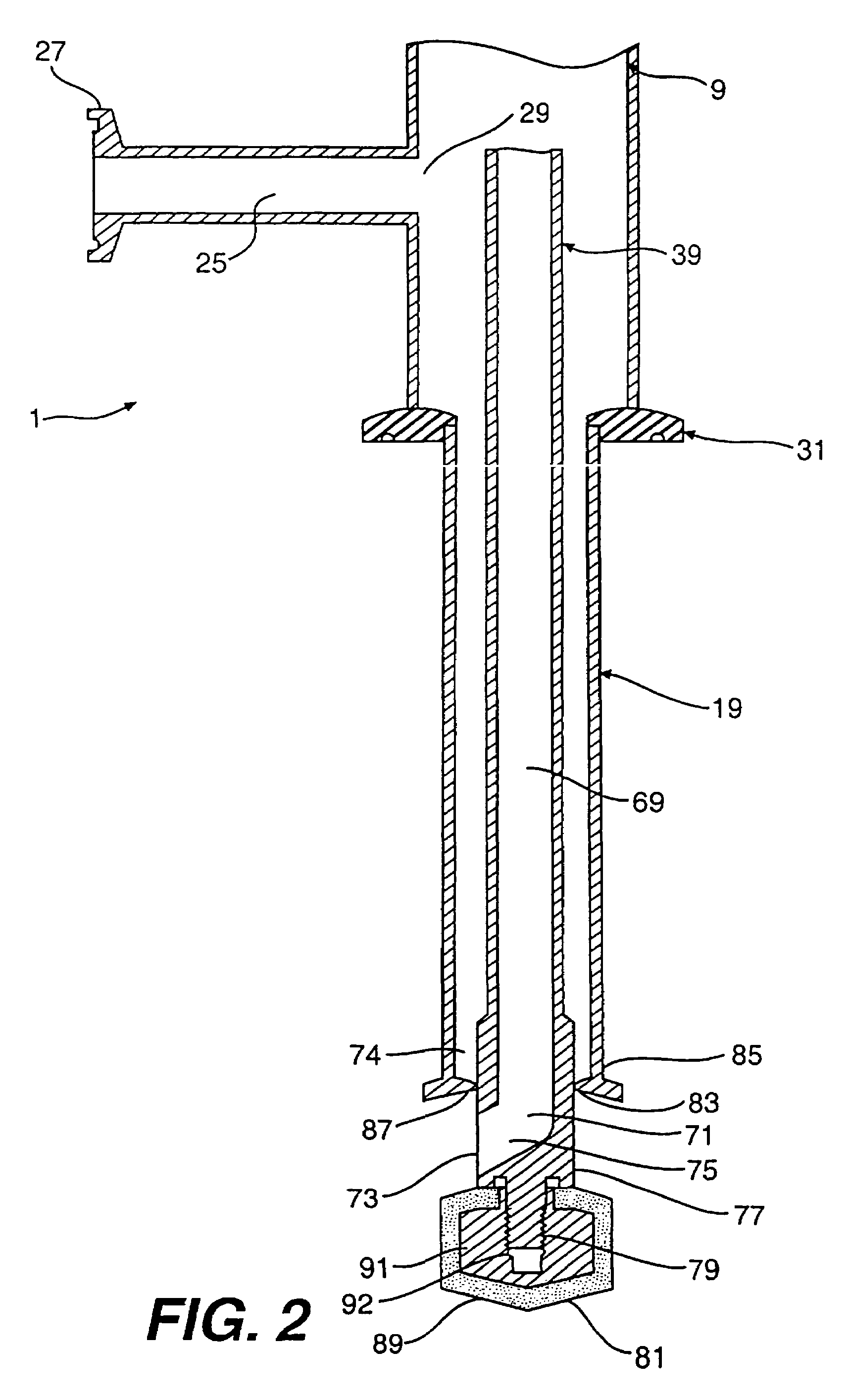 Dip tube valve assembly