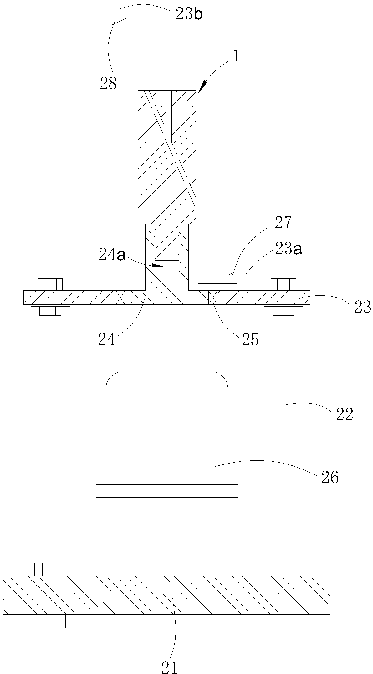 Assembling and positioning device of middle door lock body for railway transportation