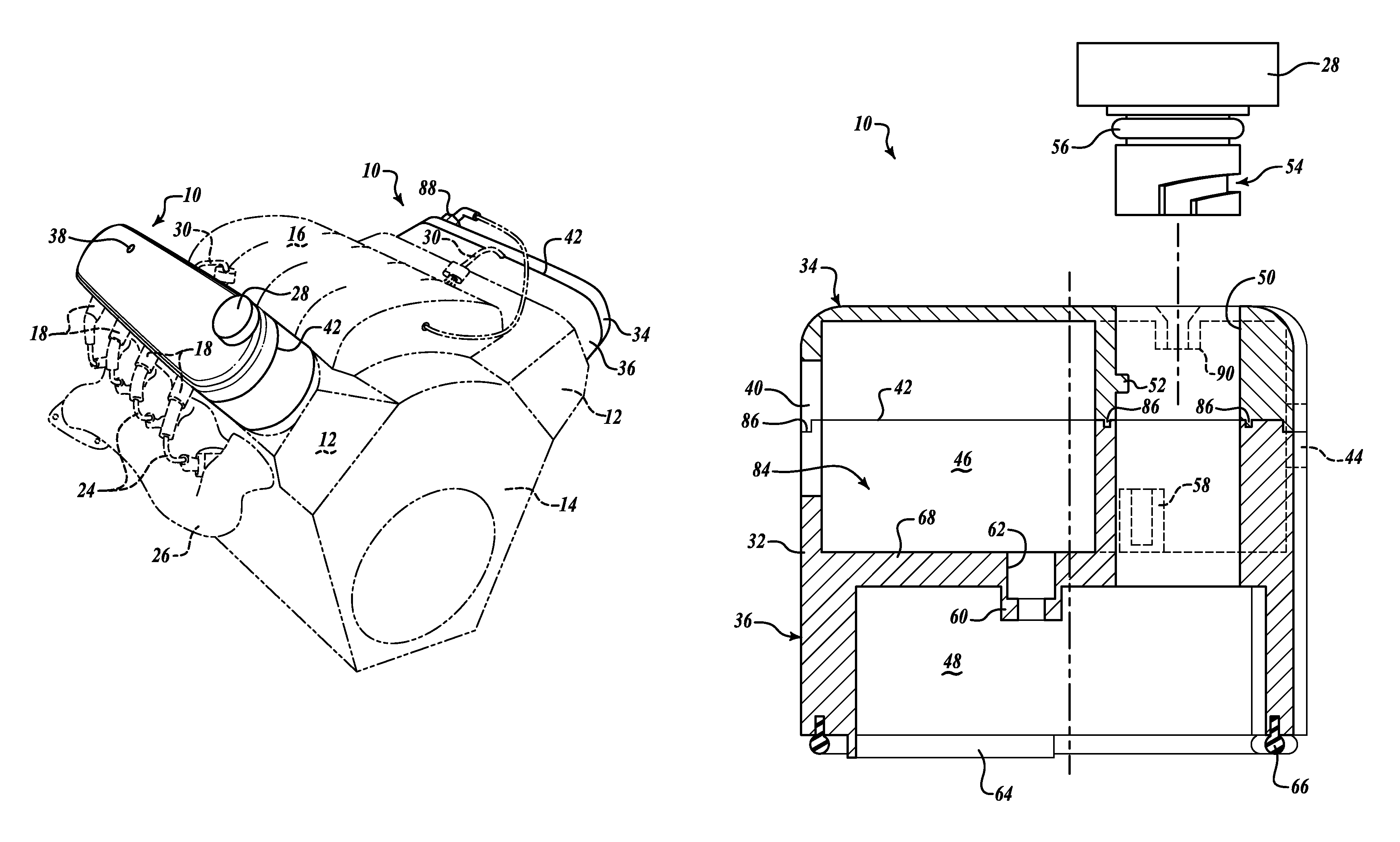 Enclosed rocker arm cover assembly having internal multi-coil mounting plate