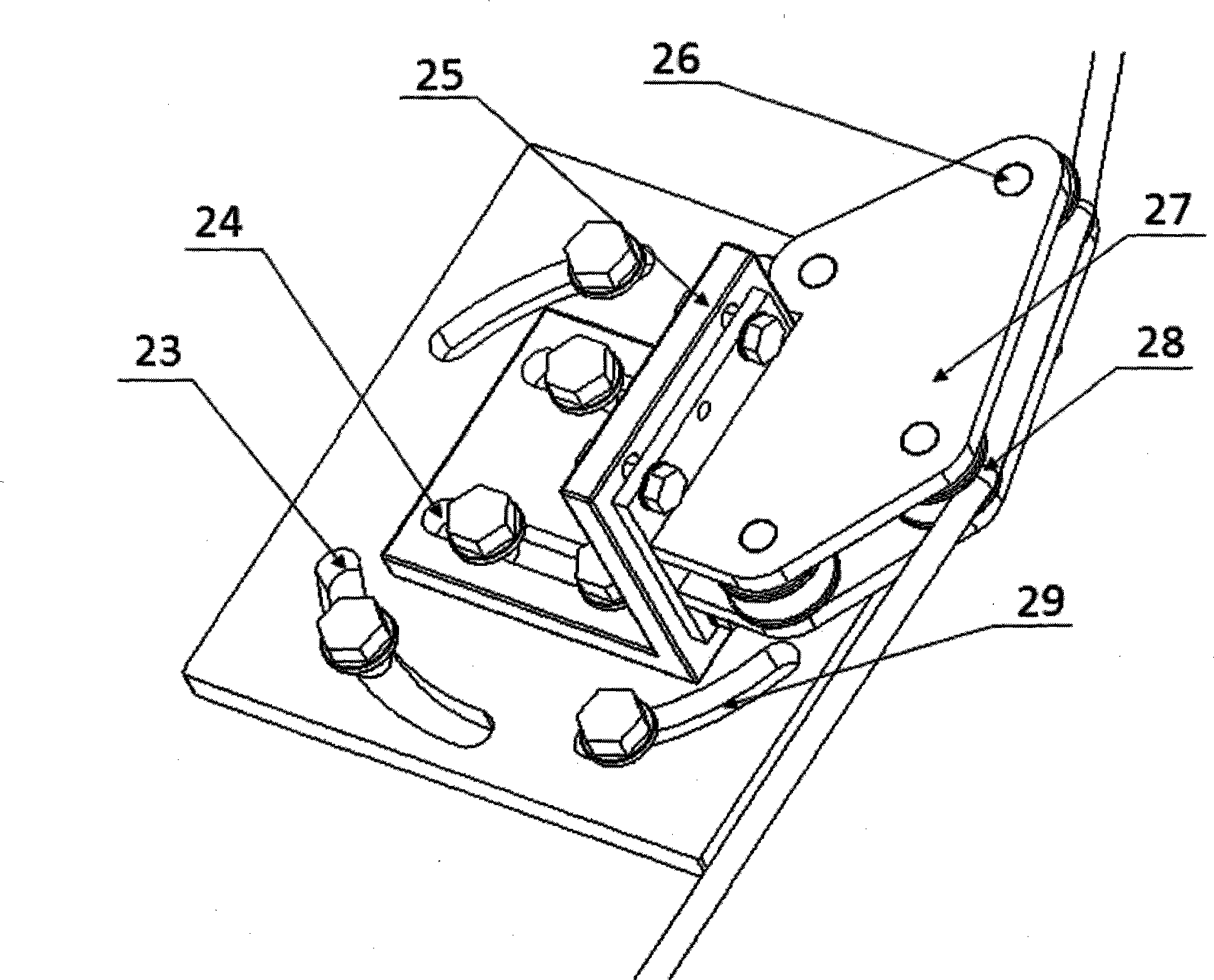 Device used for carrying out rope performance study on tandem type rope sheave structure