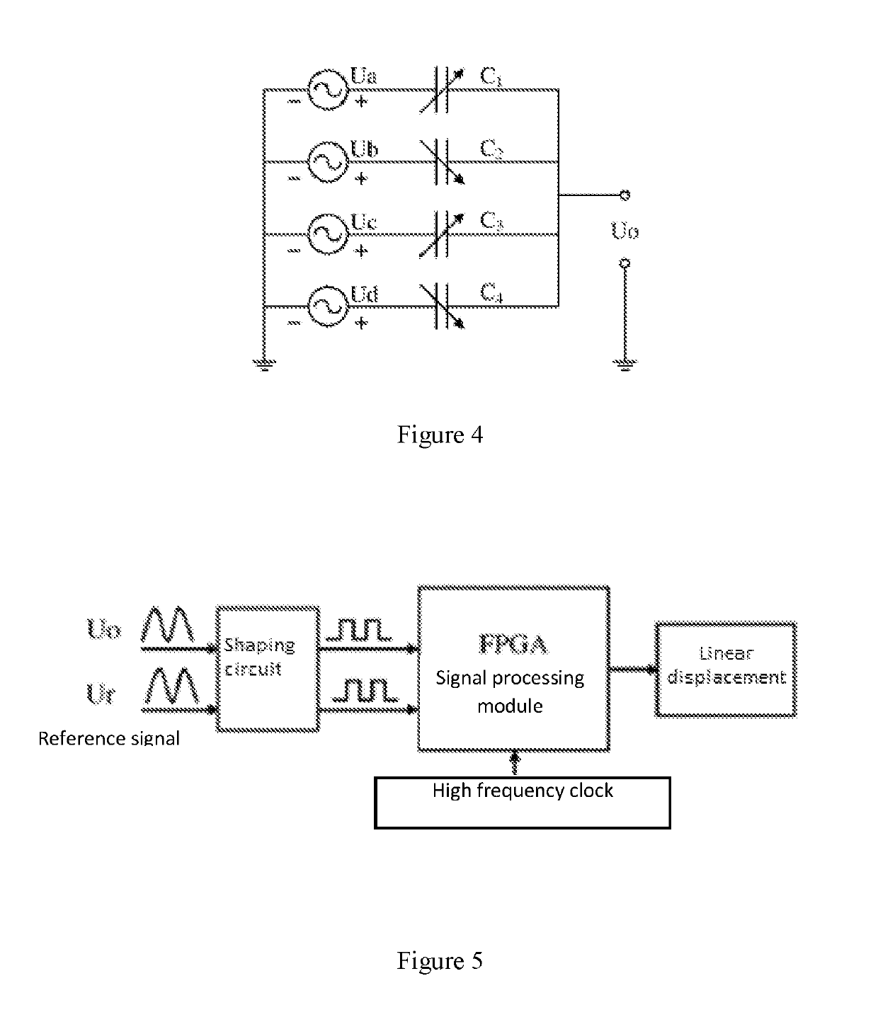 Electric field time-grating linear displacement sensors based on single row multilayer structure