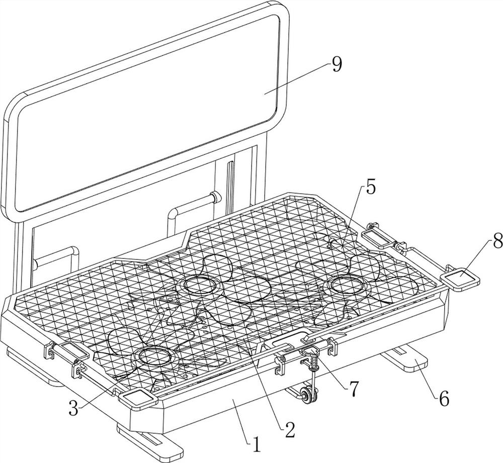 Computer heat dissipation base based on temperature sensor