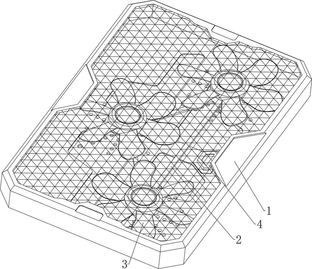 Computer heat dissipation base based on temperature sensor