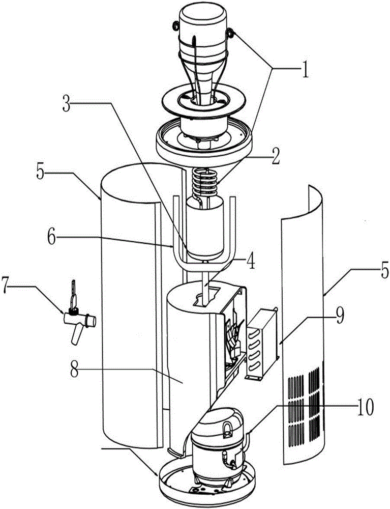 Wine bottle top-mounted type quick wine cooler