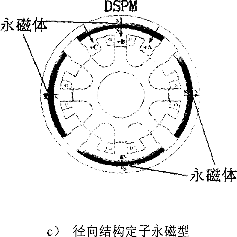 Halbach double-salient pole electrical motor