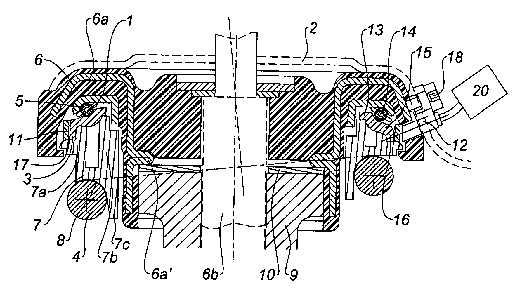 Method for determining a rolling condition via frequency analysis of the rotation of the suspension stop