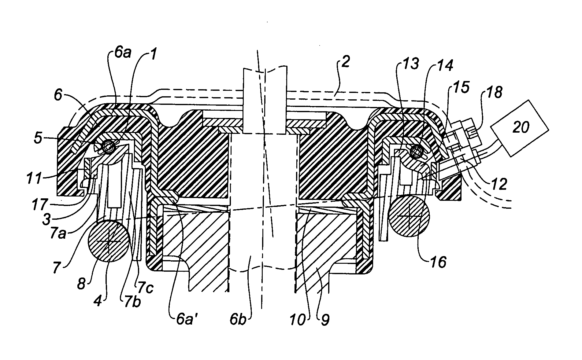 Method for determining a rolling condition via frequency analysis of the rotation of the suspension stop