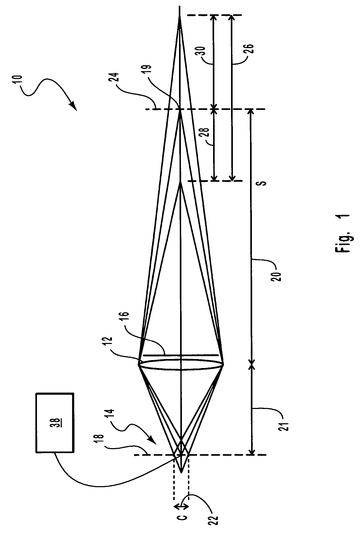 Range discriminating optical sensor having a wide angle lens with a fixed focal length