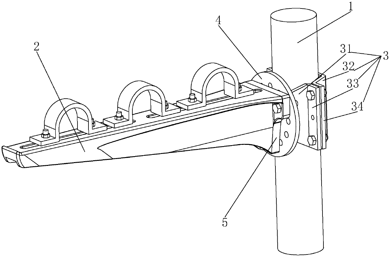 Cable holder with adjustable horizontal and vertical directions and axial direction of support arm