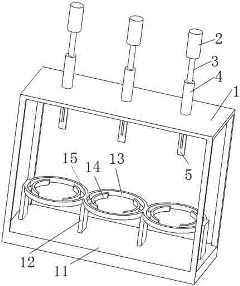 Rinsing device used for filling beverage bottles