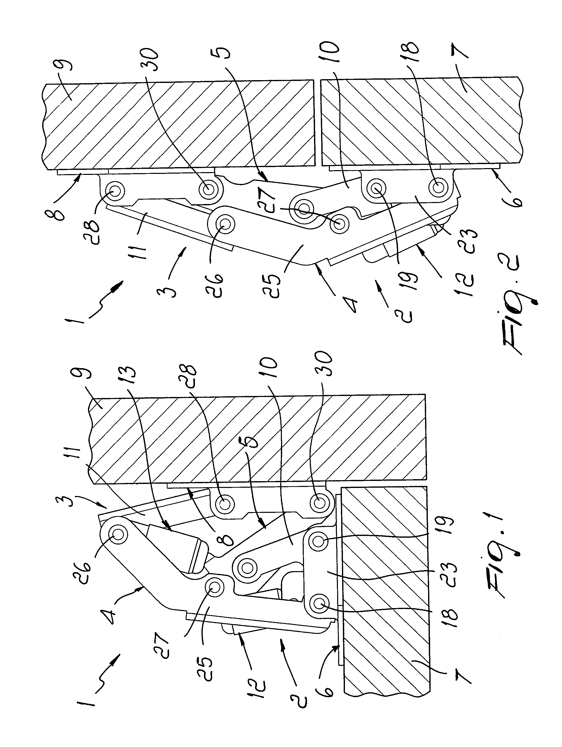 Snap hinge for supporting a closure element