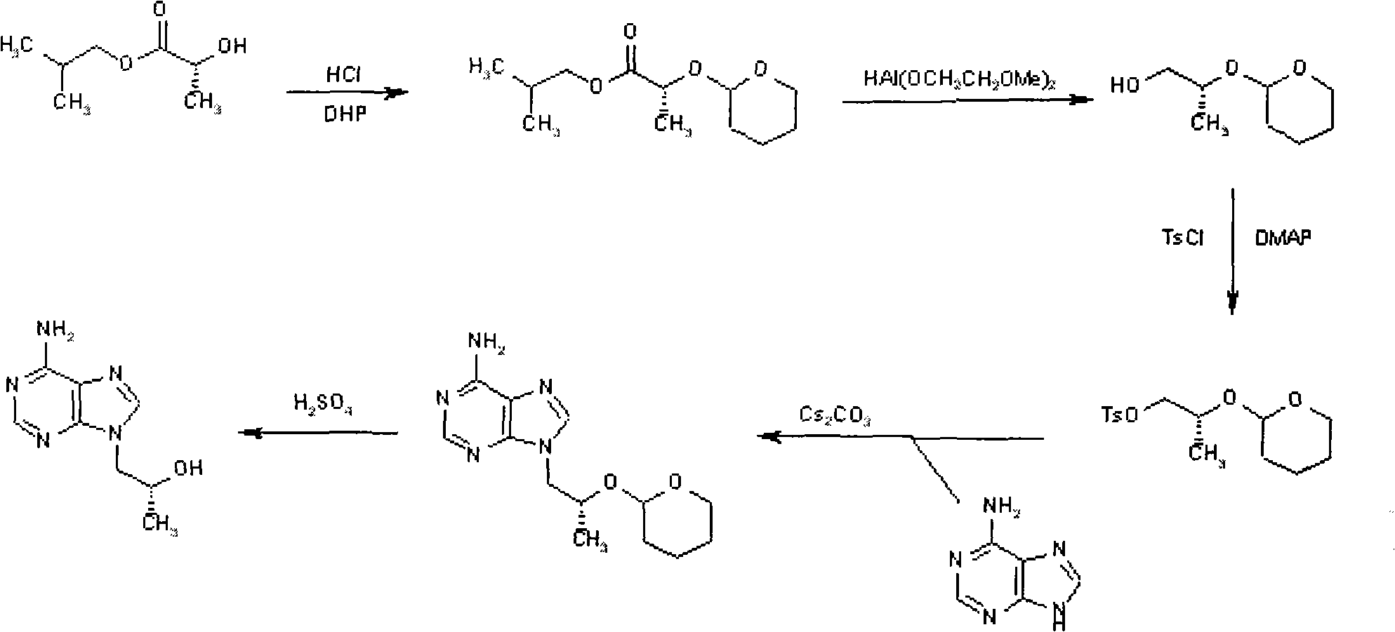 Novel method for synthesizing 9-substituted adenine compound