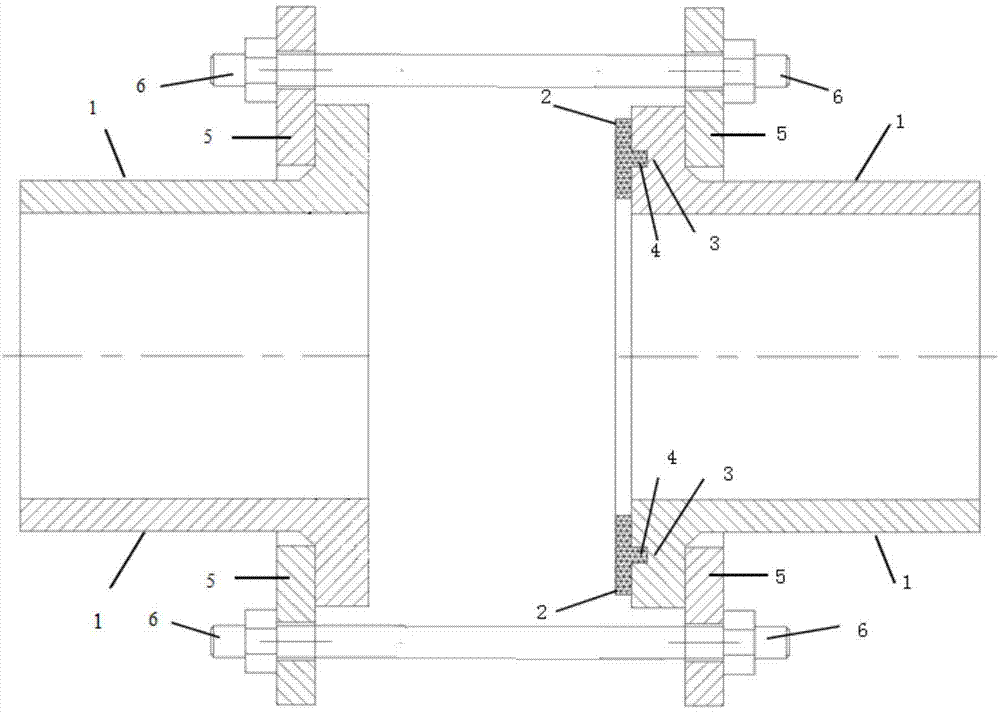 Plastic flange connecting sealing system