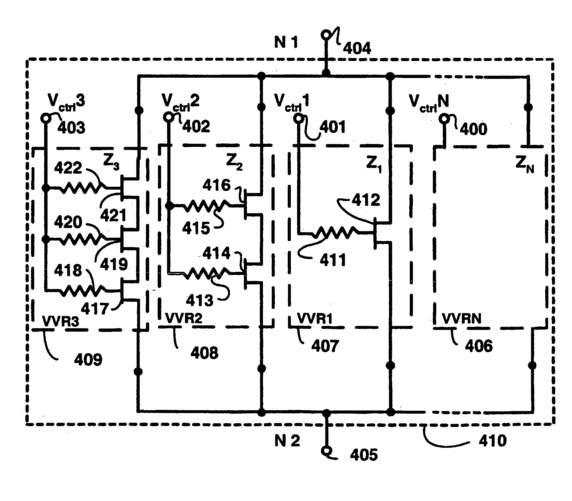 Voltage controlled resistor and a controlling method