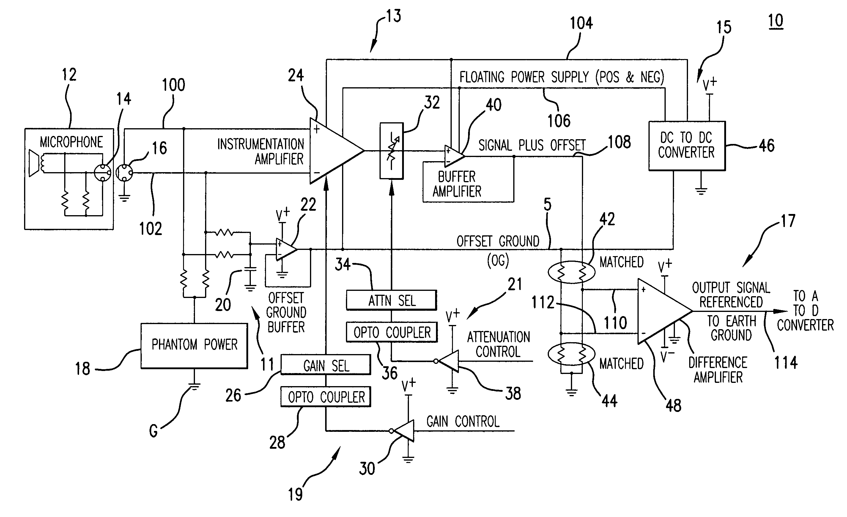 System and method for amplifying low level signals provided on electrical supply power