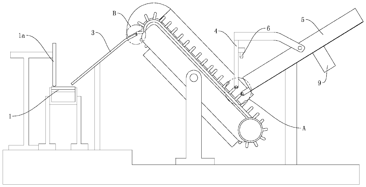 Automatic conveying device for Kandelia candel