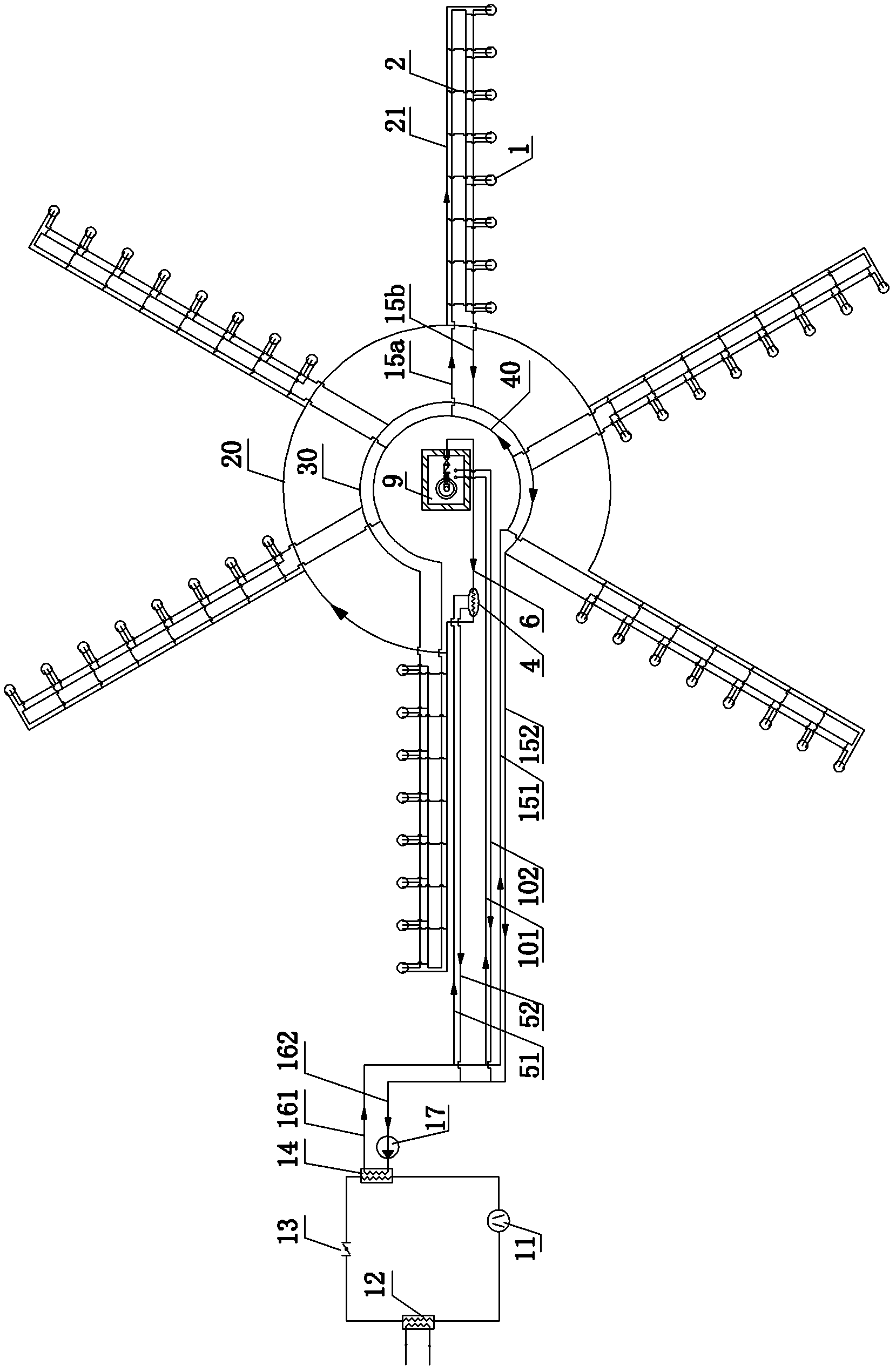 Ground source heat pump system for force seepage