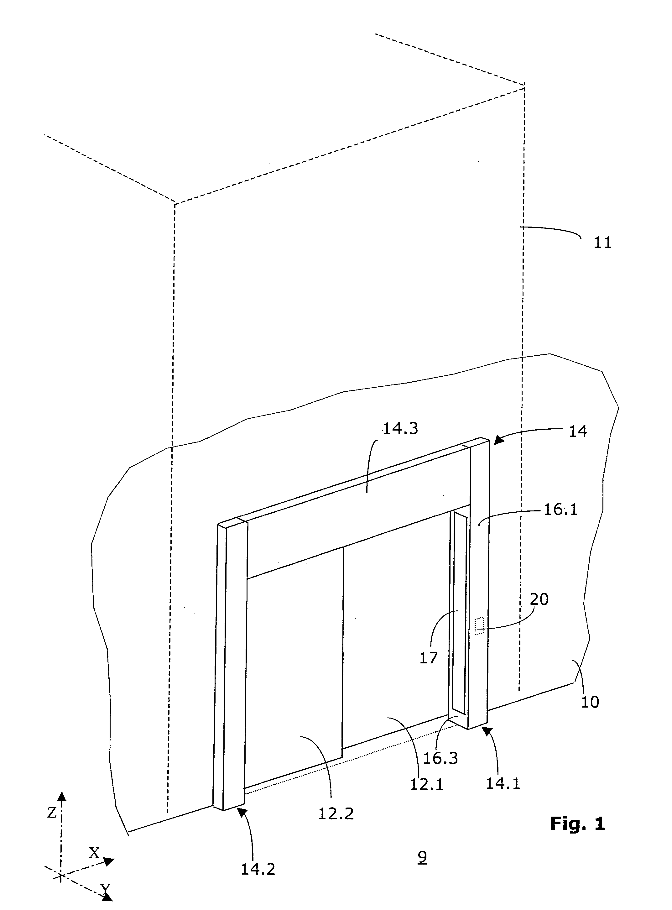 Door frame of a shaft door with a control arrangement for an elevator shaft and method for access to a control unit