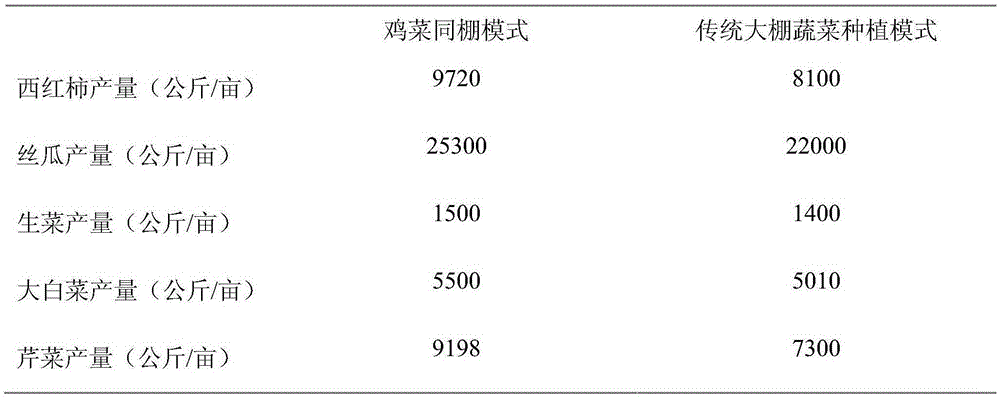 Method for simultaneously planting vegetables and breeding Chai chickens in greenhouse